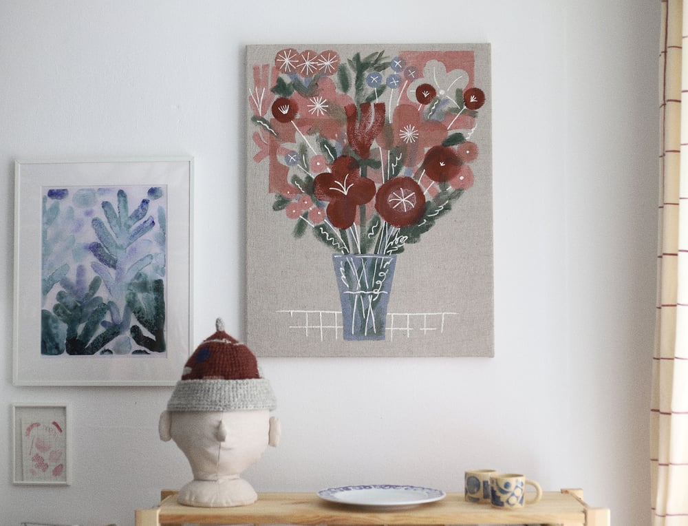 Image of FLOWERS - PAINTING ON CANVAS