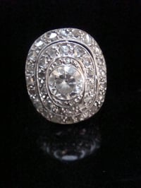 Image 3 of FRENCH EDWARDIAN 18CT WHITE GOLD NATURAL OLD CUT DIAMOND 1.20CT CLUSTER RING