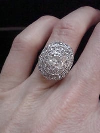 Image 5 of FRENCH EDWARDIAN 18CT WHITE GOLD NATURAL OLD CUT DIAMOND 1.20CT CLUSTER RING