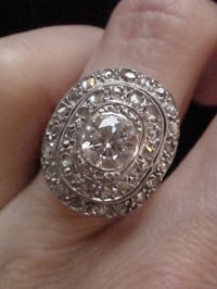 Image 7 of FRENCH EDWARDIAN 18CT WHITE GOLD NATURAL OLD CUT DIAMOND 1.20CT CLUSTER RING