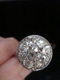 Image 2 of FRENCH EDWARDIAN 18CT WHITE GOLD NATURAL OLD CUT DIAMOND 1.40CT CLUSTER RING