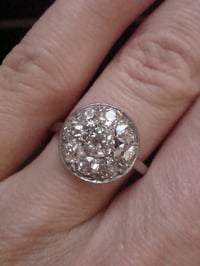 Image 6 of FRENCH EDWARDIAN 18CT WHITE GOLD NATURAL OLD CUT DIAMOND 1.40CT CLUSTER RING