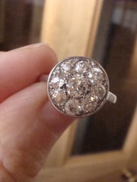 Image 7 of FRENCH EDWARDIAN 18CT WHITE GOLD NATURAL OLD CUT DIAMOND 1.40CT CLUSTER RING