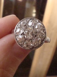 Image 8 of FRENCH EDWARDIAN 18CT WHITE GOLD NATURAL OLD CUT DIAMOND 1.40CT CLUSTER RING