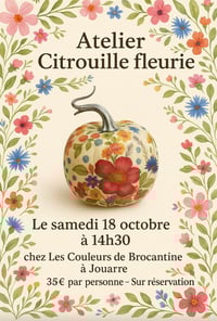 Atelier citrouille décorée le samedi 18 octobre 