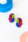 Pendientes PLUG&PLAY granate, verde y azul