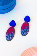 Pendientes PLUG&PLAY granate y azul