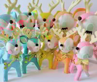 Handmade Retro Felt Christmas Large and Small Reindeer