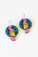 Aros Memphis turquesa rosa