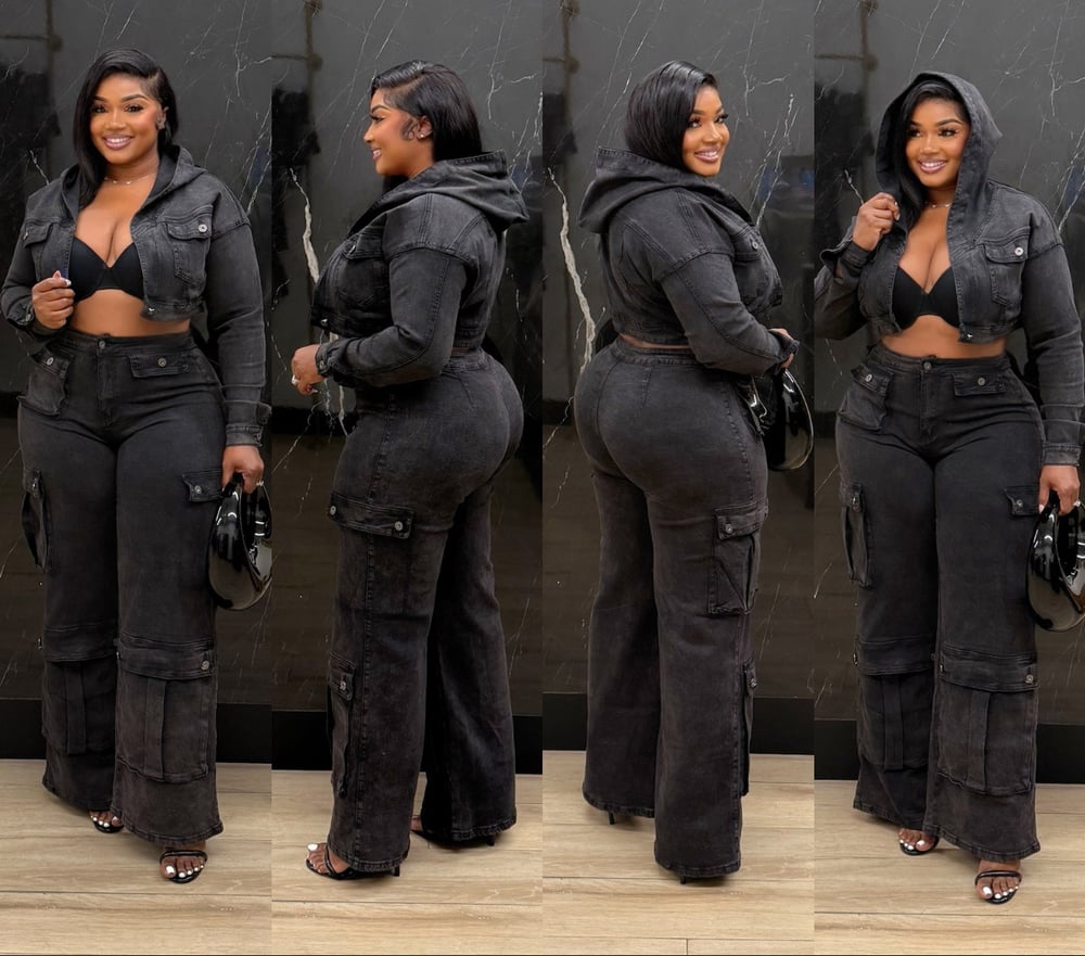 Image of DANA DENIM SET-acid wash black 