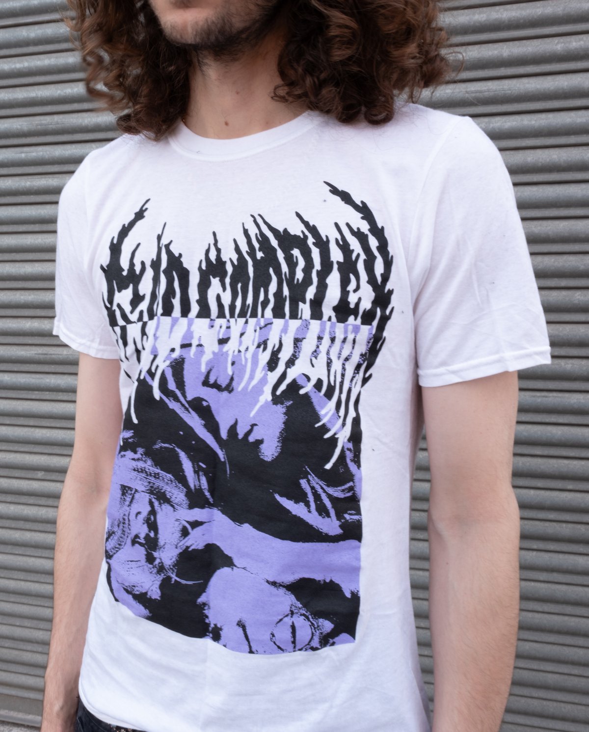 Image of Old white and purple tee