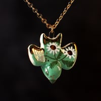 Green Floral Bird Necklace