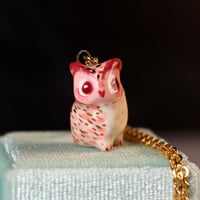 Pink Horned Owl Necklace