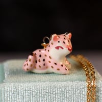 Pink Spotted Cat Necklace
