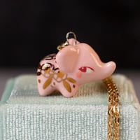 Pink Floral Elephant Necklace