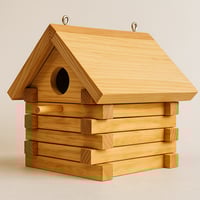 Image 3 of Rustic Log Cabin Birdhouse Plans PDF – Beginner DIY Woodworking Project