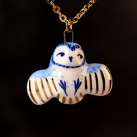 Blue Barn Owl Necklace