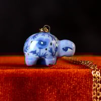 Blue Poppy Box Turtle Necklace