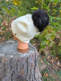 Image 3 of Wool Ponytail Hat in Vanilla