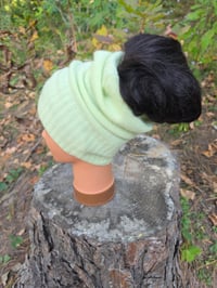 Image 1 of Cashmere Ponytail Hat in Light Green