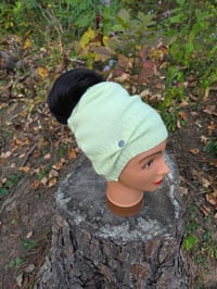Image 3 of Cashmere Ponytail Hat in Light Green