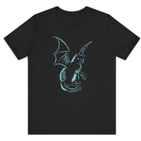 Image 1 of Batcat Number 4 Black T-Shirt design in blue