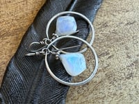 Image 7 of Sterling Silver Moonstone  earrings / n29