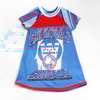 Image 1 of cubs fly the W world series post season royal blue red 3T courtneycourtney dress cubbies chicago mlb