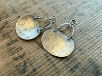 Image 4 of Plain Medium Sterling Silver earrings/ n37