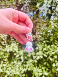 Blush Bunny Polymer Clay Keychain