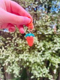 Angry Carrot Polymer Clay Keychain