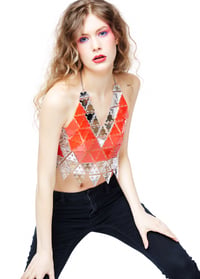 Image 1 of TRIAD top (Transparent light red and silver acrylic)
