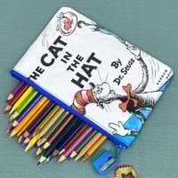 Image 1 of Cat in the Hat Book Page Pencil Case, Dr Seuss