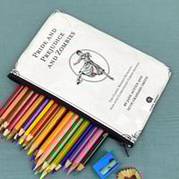 Image 1 of Pride and Prejudice and Zombies, Book Page Pencil Case Jane Austen