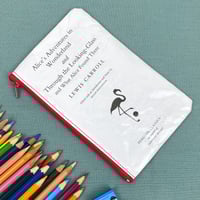 Image 1 of Alice in Wonderland Book Page Pencil Case, red
