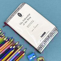 Image 1 of The Fellowship of the Rings, Lord of the Rings Book Page Pencil Case, JRR Tolkien