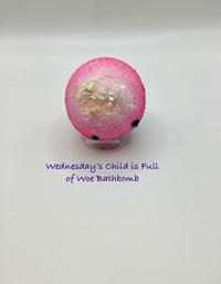 Image 3 of Wednesday’s Child Is Full of Woe Bathbomb Handmade Handpainted The Addams Family Halloween Spooky