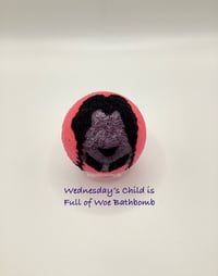 Image 5 of Wednesday’s Child Is Full of Woe Bathbomb Handmade Handpainted The Addams Family Halloween Spooky