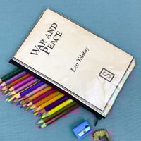 Image 1 of War and Peace, Leo Tolstoy Book Page Pencil Case