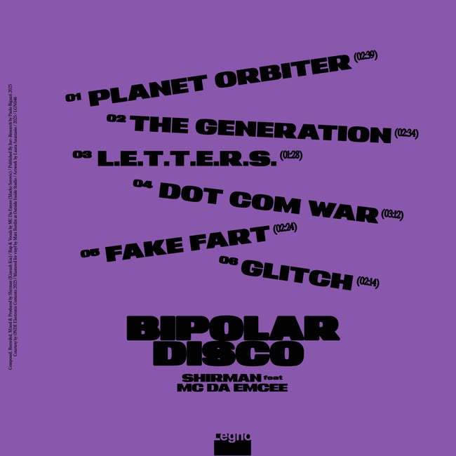 Shirman (feat. MC Da Emcee): Bipolar Disco 12" S/Sided