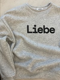 Image 1 of Grey loose fit sweatshirt with black Liebe 