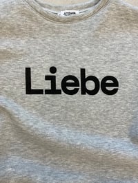 Image 5 of Grey loose fit sweatshirt with black Liebe 