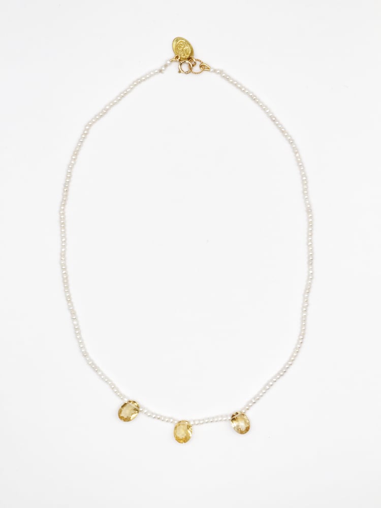 Image of Citrine and Pearl Necklace 