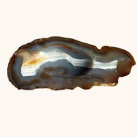 Image 1 of Vide-poche en tranche d'agate bleu vintage 1960 cendrier 
