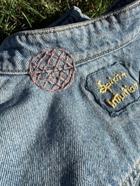 Image 2 of Night Owl Hand Appliquéd Levi’s Denim Vest