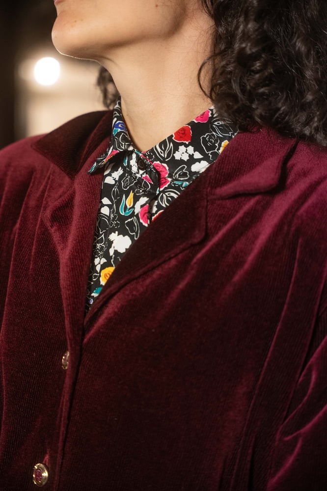 Image of Blazer in velluto bordeaux