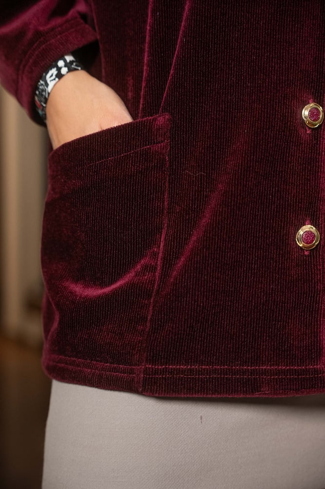 Image of Blazer in velluto bordeaux