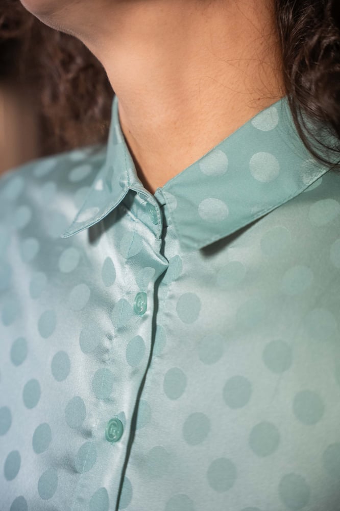 Image of Camicia pois celeste