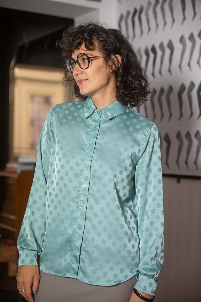 Image of Camicia pois celeste