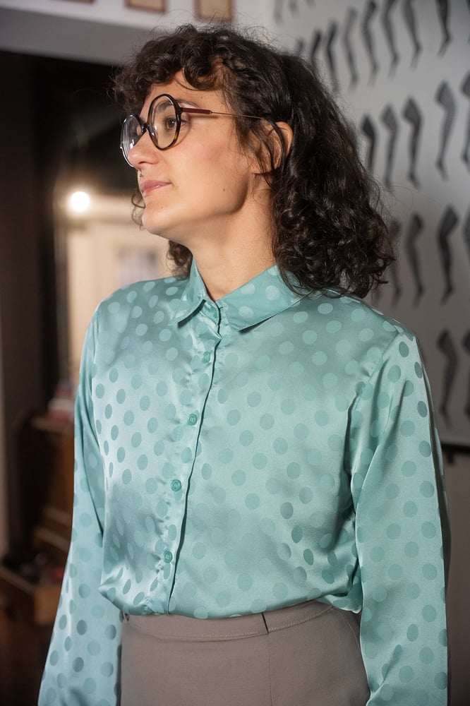 Image of Camicia pois celeste